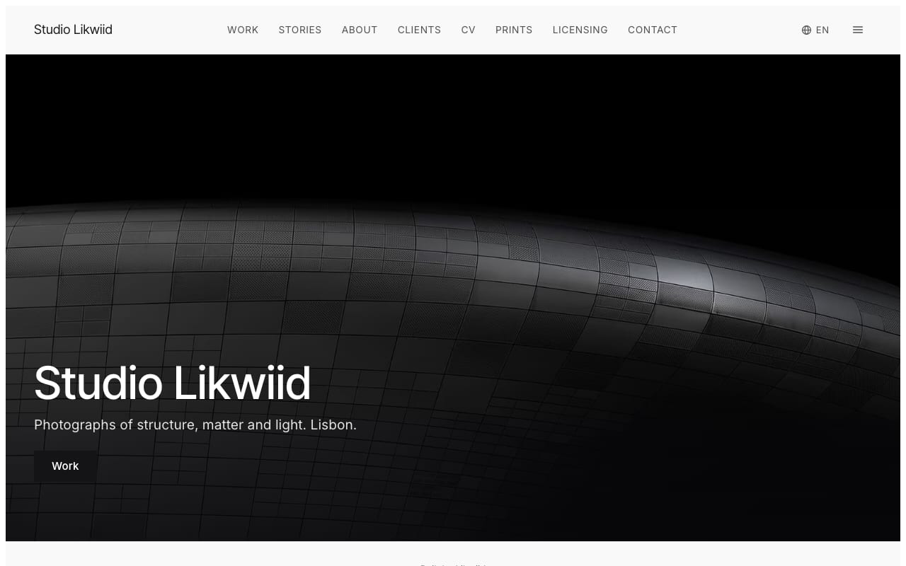 Preview of Studio Likwiid, an art and commercial portfolio built with Likwiid Frame