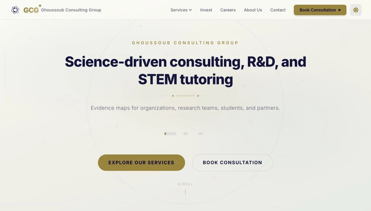 GCG website home page